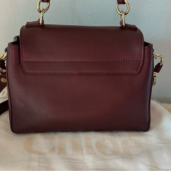 CHLOE MINI FAYE DAY BAG IN BURNT BROWN LEATHER